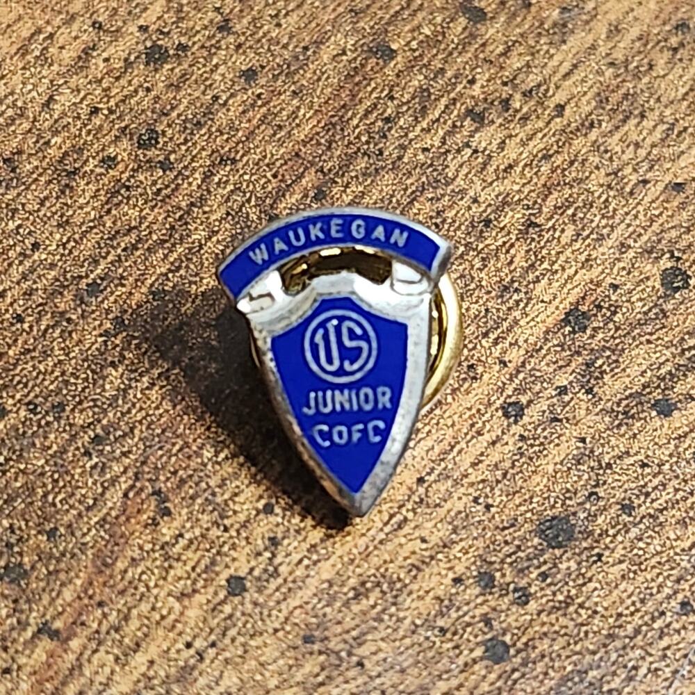 Vintage Waukegan IL Sterling Enamel Junior Chamber Jaycees Screwback Lapel Pin